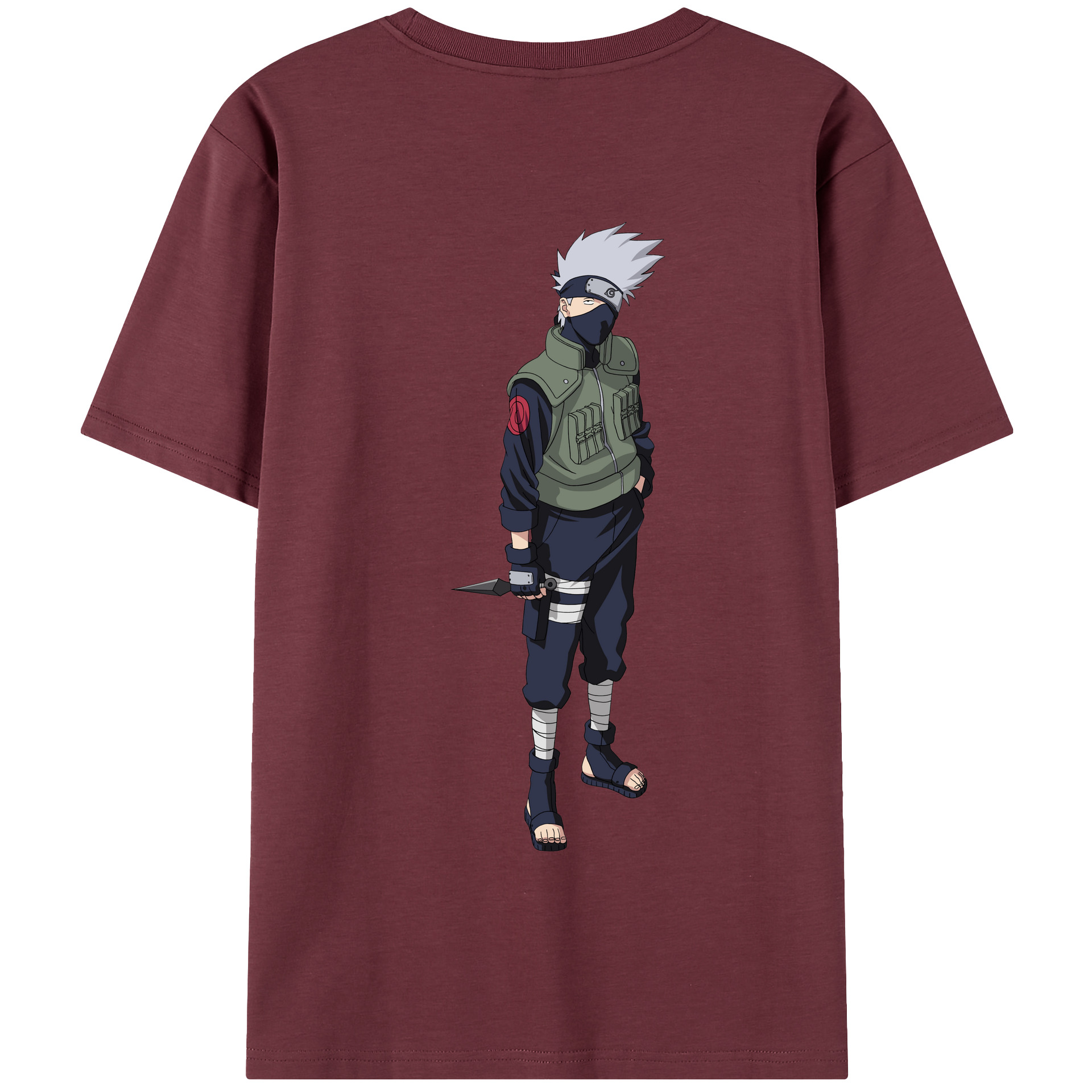（画像用） NARUTO -ナルト- はたけ カカシ Hatake Kakashi 綿100％半袖Tシャツ（背面プリント）